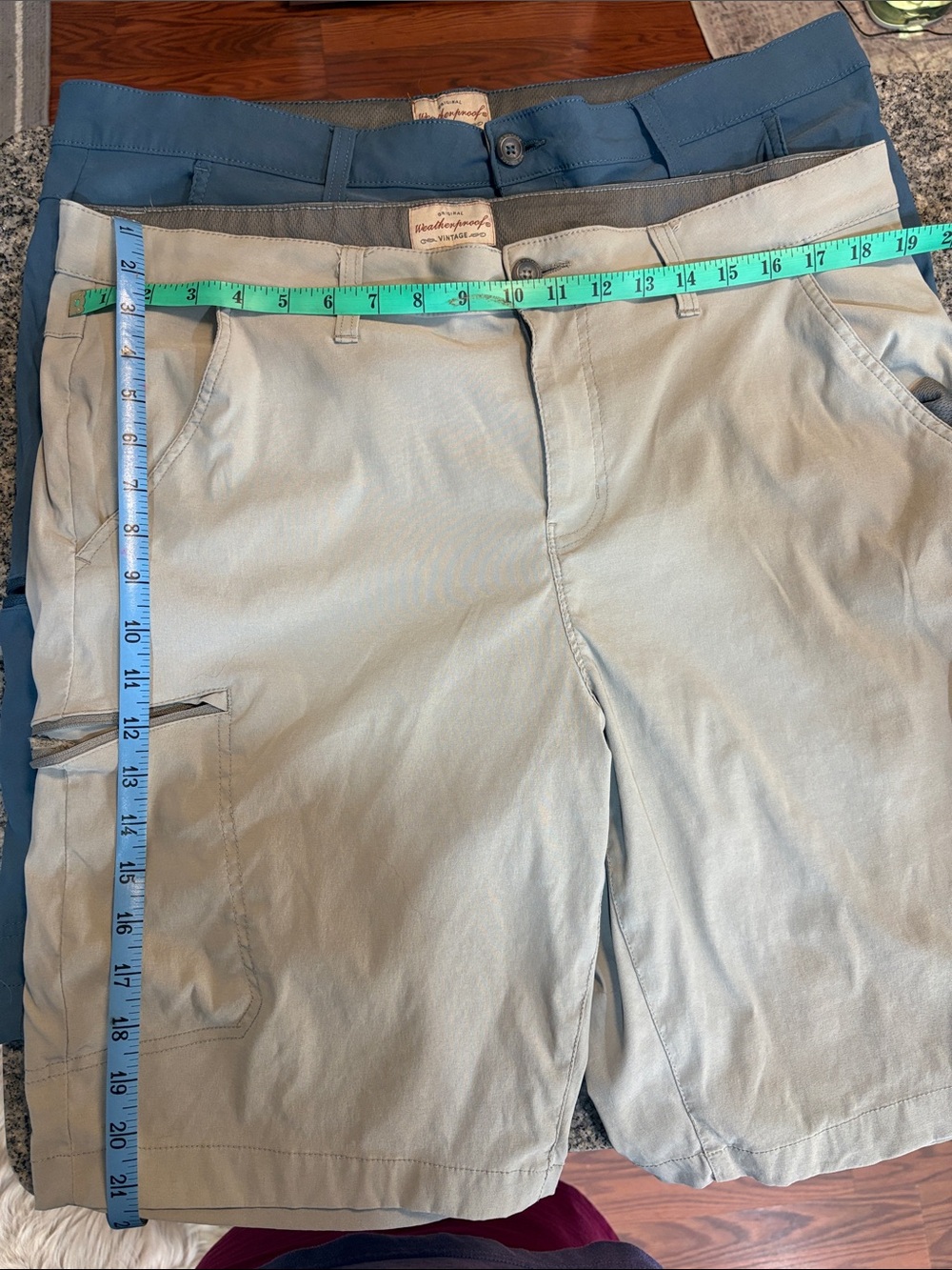 Weatherproof Men's Cargo Shorts in Light Khaki and Navy